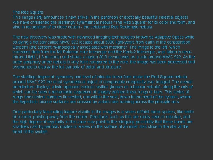 The Red Square This image (left) announces a new arrival in the pantheon of