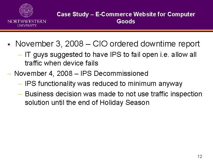 Case Study – E-Commerce Website for Computer Goods § November 3, 2008 – CIO