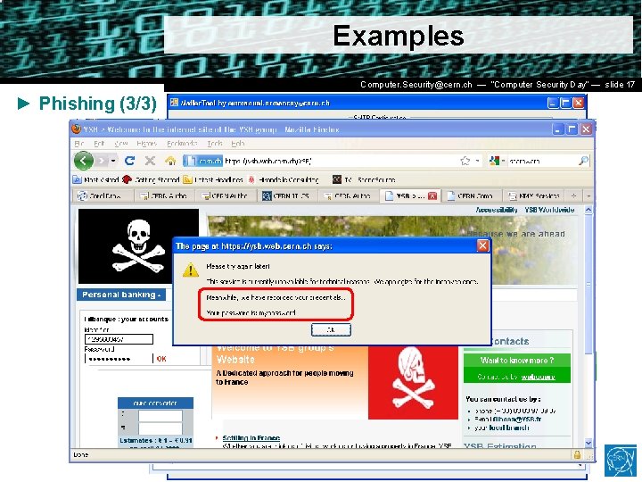 Examples Dr. Stefan (CERN IT/CO) ― DESY ― 20. Computer. Security@cern. ch — Lüders