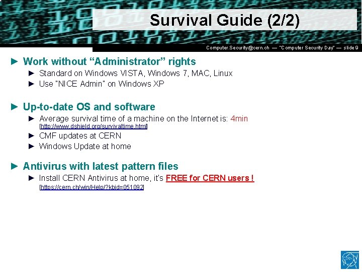 Survival Guide (2/2) Dr. Stefan (CERN IT/CO) ― DESYDay” ― 20. — Februar 2007