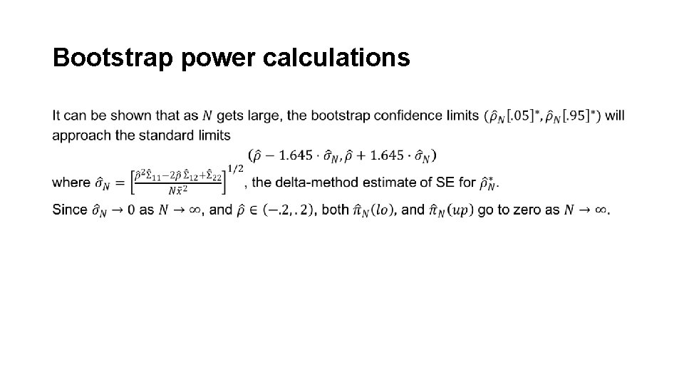 Bootstrap power calculations • 