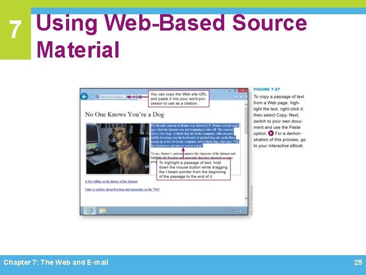 7 Using Web-Based Source Material Chapter 7: The Web and E-mail 25 