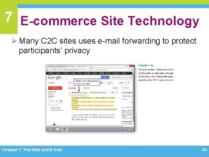 7 E-commerce Site Technology Ø Many C 2 C sites uses e-mail forwarding to