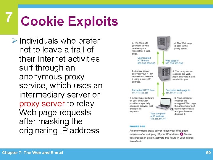 7 Cookie Exploits Ø Individuals who prefer not to leave a trail of their