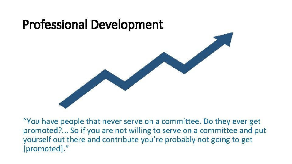 Professional Development “You have people that never serve on a committee. Do they ever