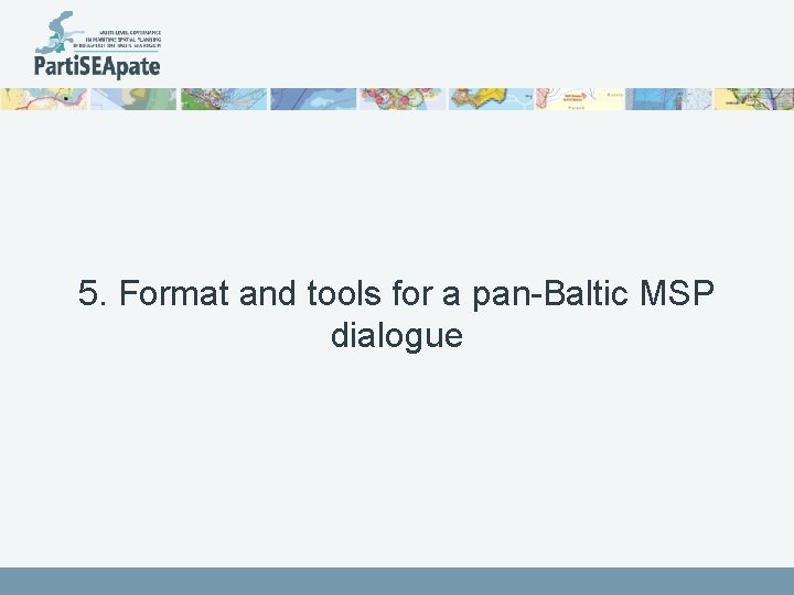 5. Format and tools for a pan-Baltic MSP dialogue 