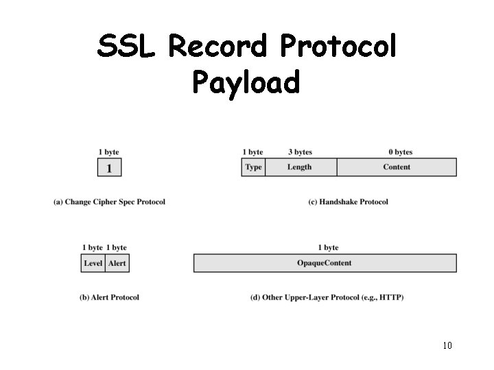 SSL Record Protocol Payload 10 