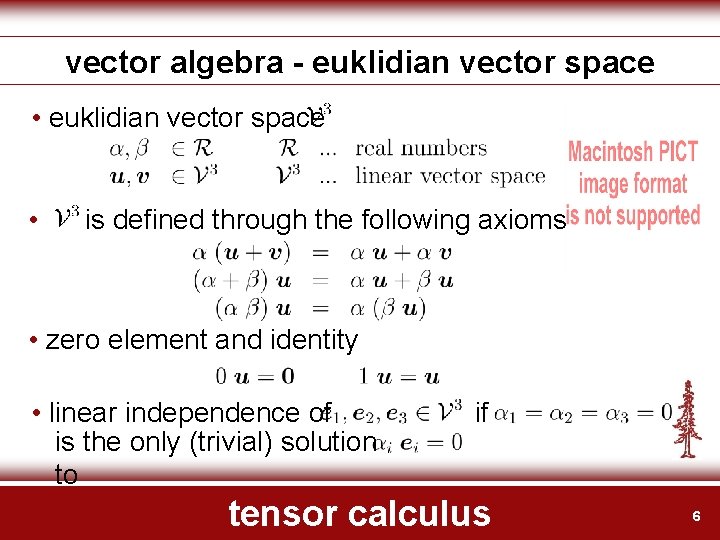 vector algebra - euklidian vector space • euklidian vector space • is defined through