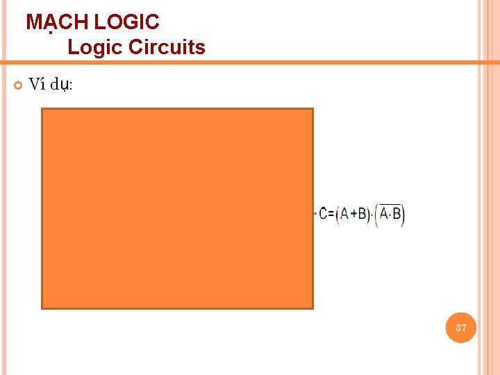 MẠCH LOGIC Logic Circuits Ví dụ: 37 