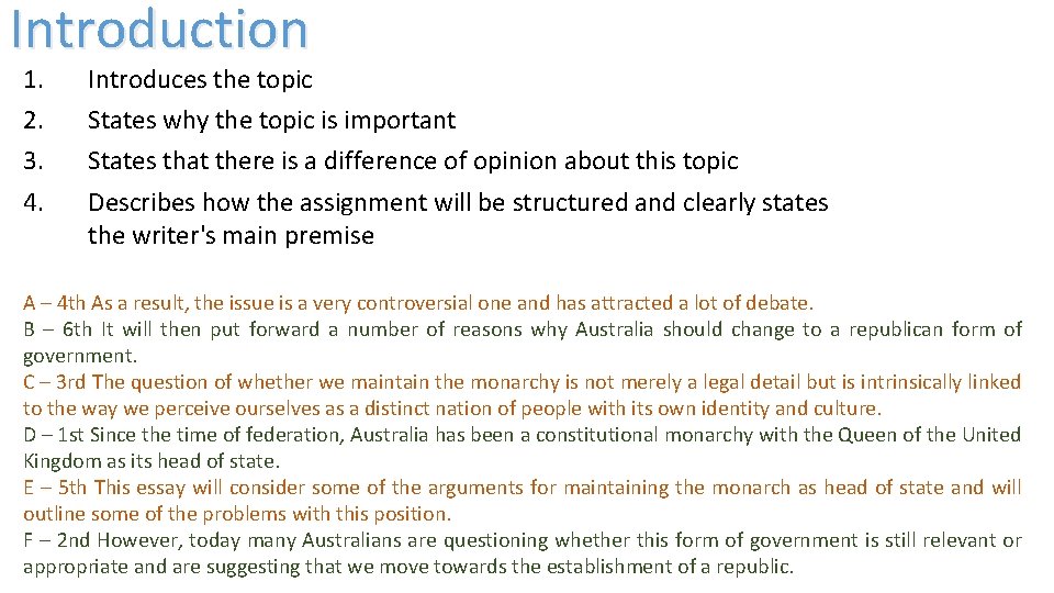 Introduction 1. 2. 3. 4. Introduces the topic States why the topic is important