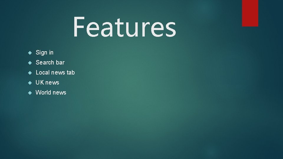 Features Sign in Search bar Local news tab UK news World news 