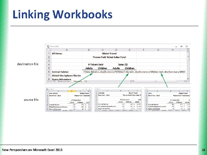 Linking Workbooks New Perspectives on Microsoft Excel 2013 XP 18 
