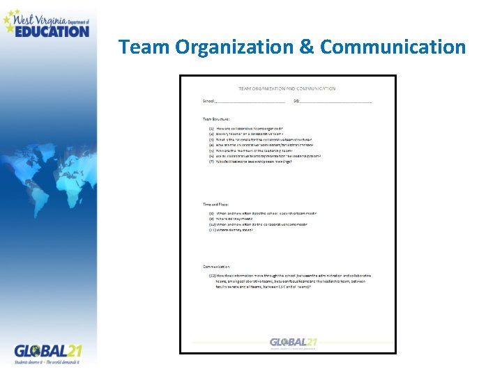 Team Organization & Communication 