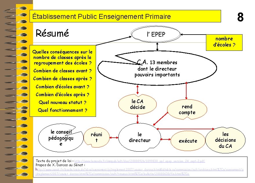8 Établissement Public Enseignement Primaire Résumé l’ EPEP Quelles conséquences sur le nombre de