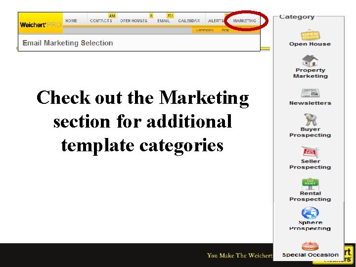 Check out the Marketing section for additional template categories 