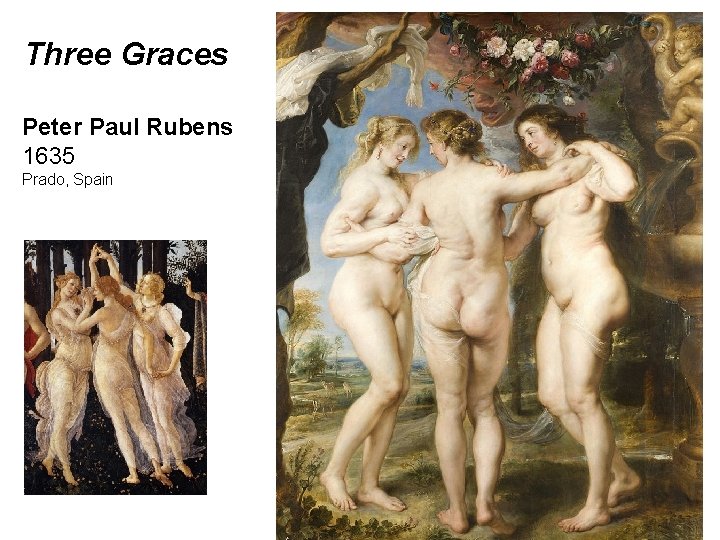 Three Graces Peter Paul Rubens 1635 Prado, Spain 