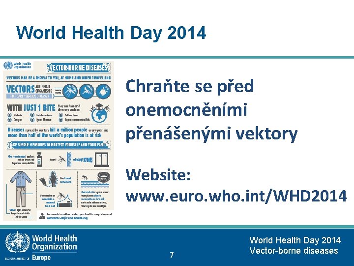 World Health Day 2014 Chraňte se před onemocněními přenášenými vektory Website: www. euro. who.