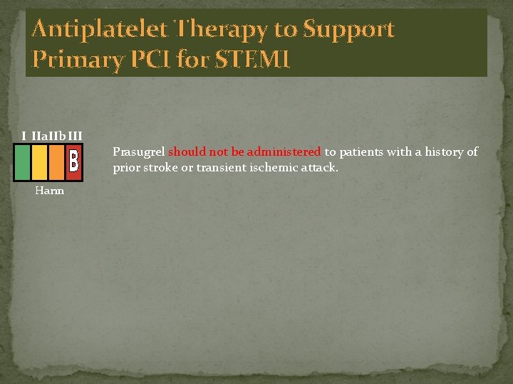 Antiplatelet Therapy to Support Primary PCI for STEMI I IIa. IIb III Harm Prasugrel