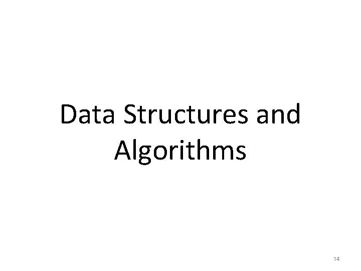 Data Structures and Algorithms 14 