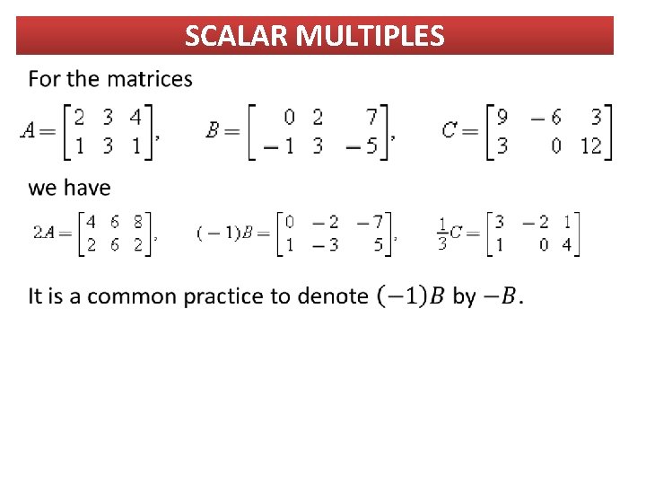 SCALAR MULTIPLES 