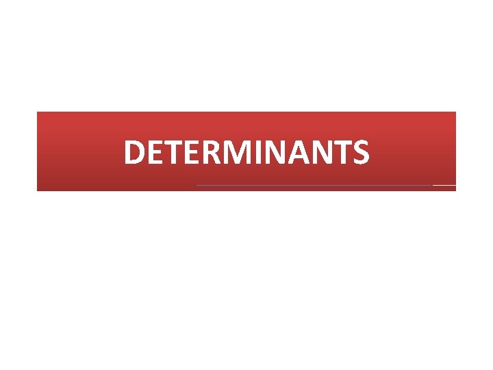 DETERMINANTS 