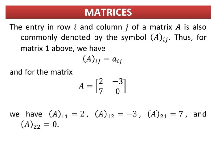 MATRICES 