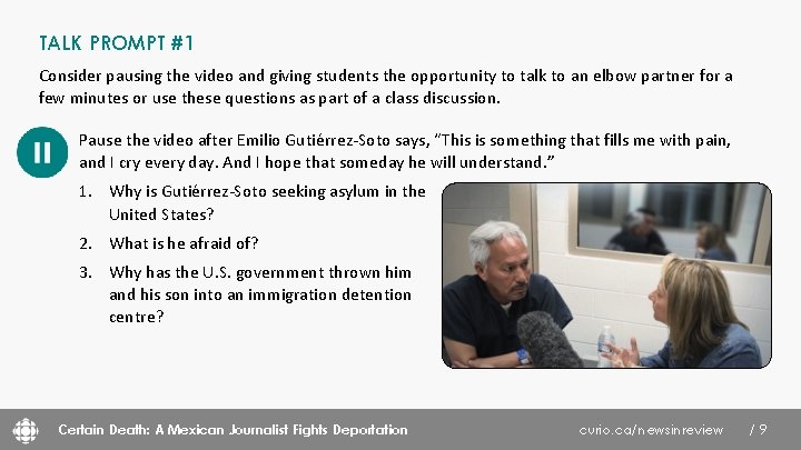 TALK PROMPT #1 Consider pausing the video and giving students the opportunity to talk