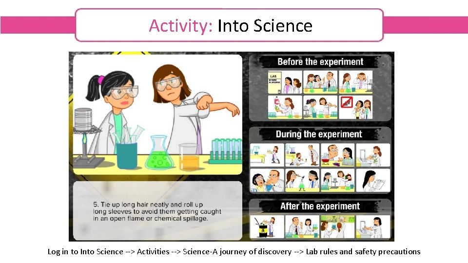 Activity: Into Science Log in to Into Science --> Activities --> Science-A journey of