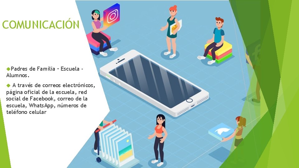 COMUNICACIÓN Padres de Familia – Escuela Alumnos. A través de correos electrónicos, página oficial