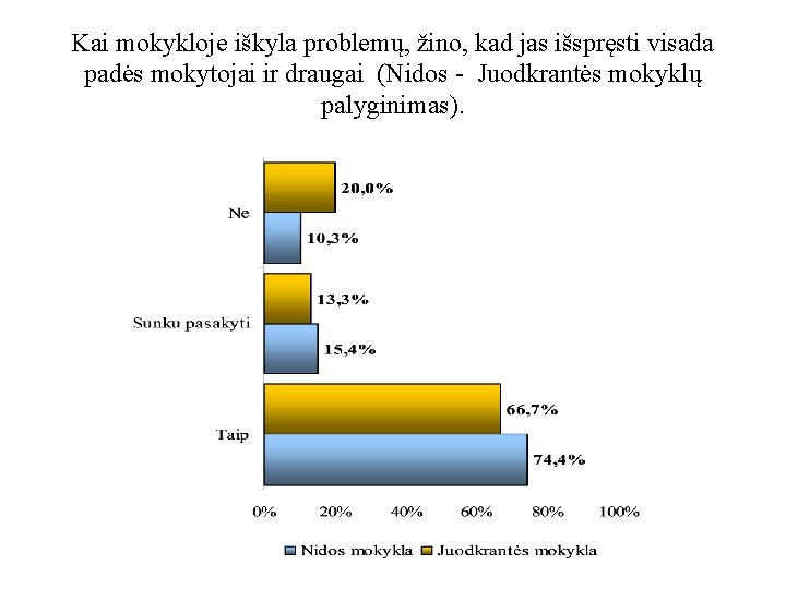 Kai mokykloje iškyla problemų, žino, kad jas išspręsti visada padės mokytojai ir draugai (Nidos