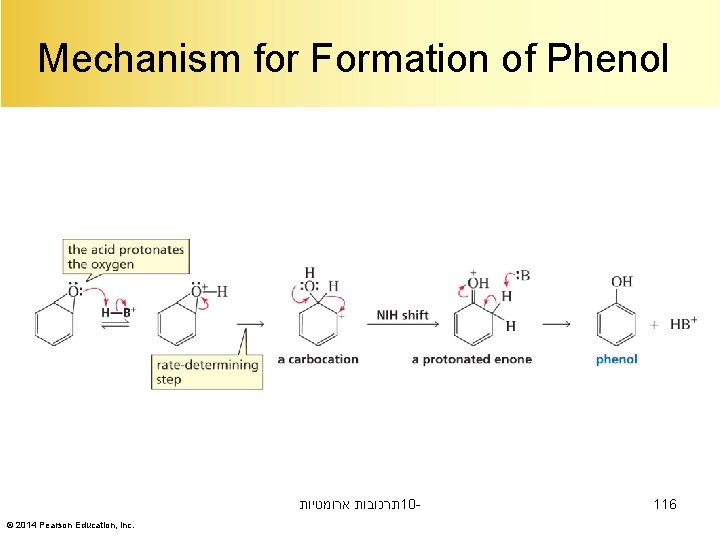 Mechanism for Formation of Phenol תרכובות ארומטיות 10© 2014 Pearson Education, Inc. 116 