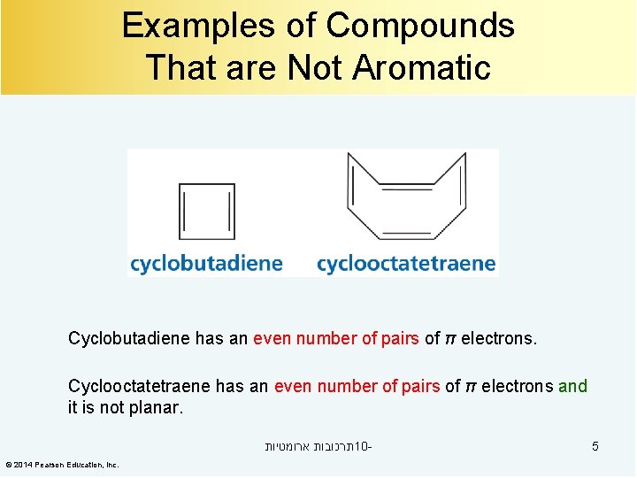 Examples of Compounds That are Not Aromatic Cyclobutadiene has an even number of pairs
