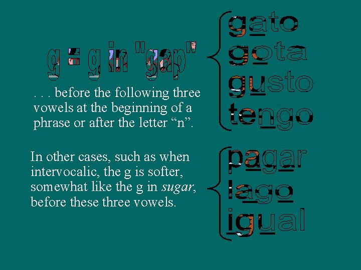 . . . before the following three vowels at the beginning of a phrase