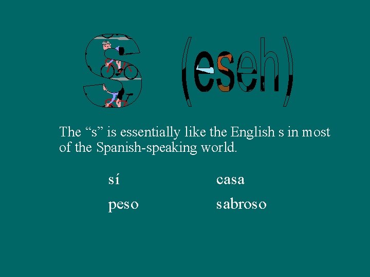 The “s” is essentially like the English s in most of the Spanish-speaking world.