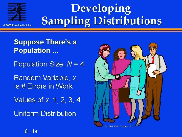 © 2000 Prentice-Hall, Inc. Developing Sampling Distributions Suppose There’s a Population. . . Population