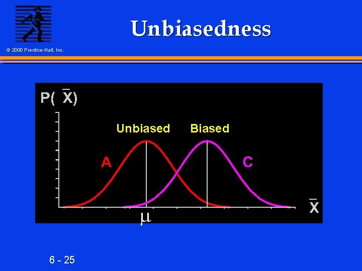 Unbiasedness © 2000 Prentice-Hall, Inc. Unbiased 6 - 25 Biased 