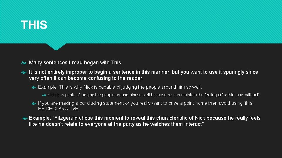 THIS Many sentences I read began with This. It is not entirely improper to