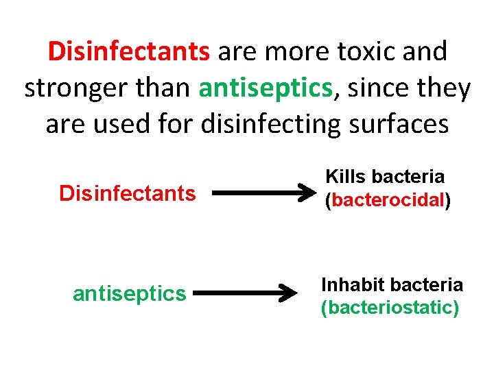 Disinfectants are more toxic and stronger than antiseptics, since they are used for disinfecting