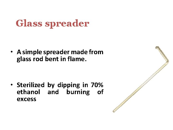 Glass spreader • A simple spreader made from glass rod bent in flame. •