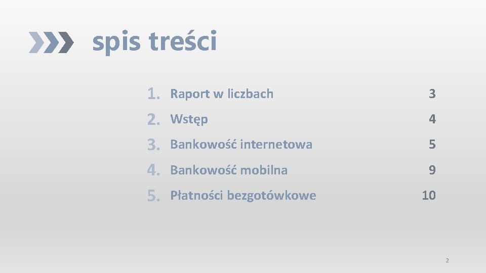 spis treści 1. 2. 3. 4. 5. Raport w liczbach 3 Wstęp 4 Bankowość