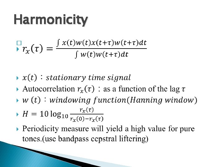 Harmonicity � 