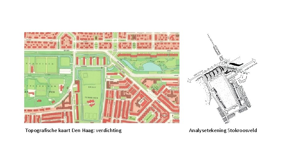 Topografische kaart Den Haag: verdichting Analysetekening Stokroosveld 