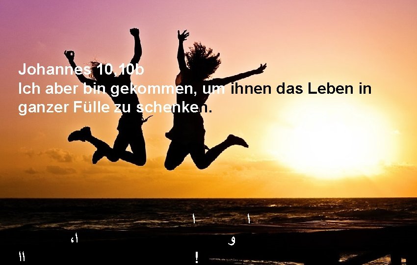 Johannes 10, 10 b Ich aber bin gekommen, um ihnen das Leben in ganzer