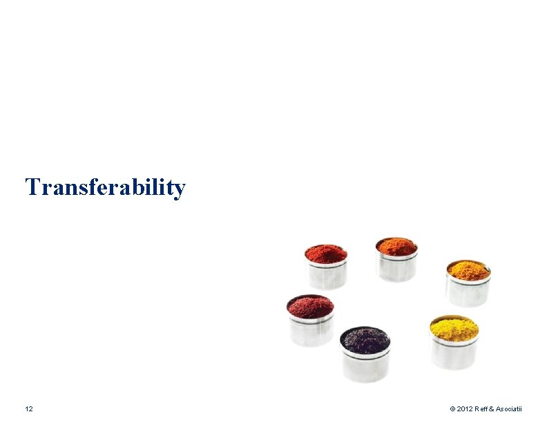 Transferability 12 © 2012 Reff & Asociatii 