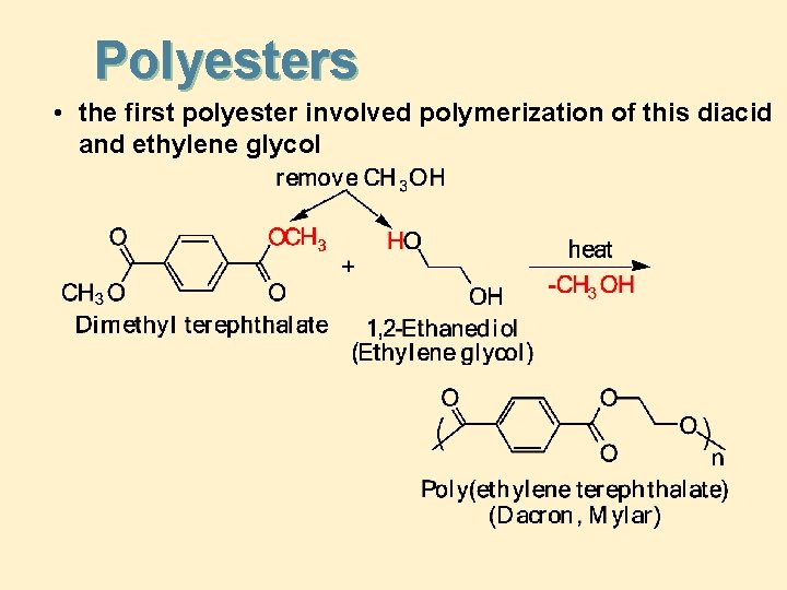 Polyesters • the first polyester involved polymerization of this diacid and ethylene glycol 