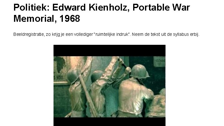 Politiek: Edward Kienholz, Portable War Memorial, 1968 Beeldregistratie, zo krijg je een vollediger “ruimtelijke