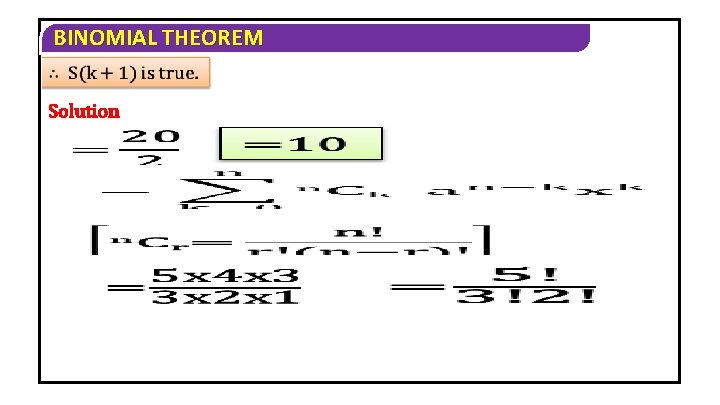 BINOMIAL THEOREM Solution BINOMIAL THEOREM Solution