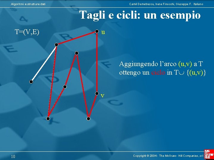 Algoritmi e strutture dati Camil Demetrescu, Irene Finocchi, Giuseppe F. Italiano Tagli e cicli: