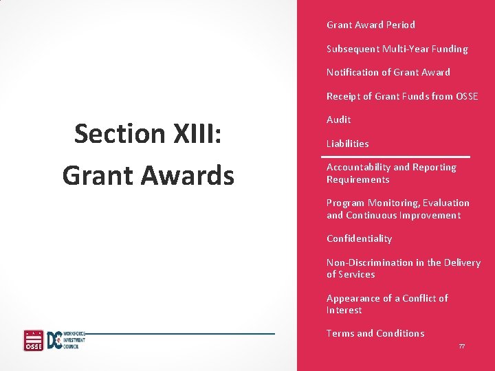 Grant Award Period Subsequent Multi-Year Funding Notification of Grant Award Receipt of Grant Funds