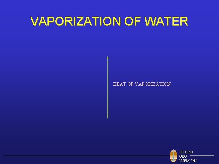 VAPORIZATION OF WATER HEAT OF VAPORIZATION HYDRO GEO CHEM, INC. 